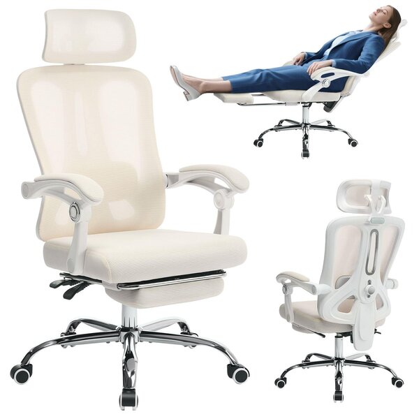 Sedia ergonomica da ufficio - Sedia da scrivania - Sedia per computer - Sedia da lavoro - Con poggiapiedi