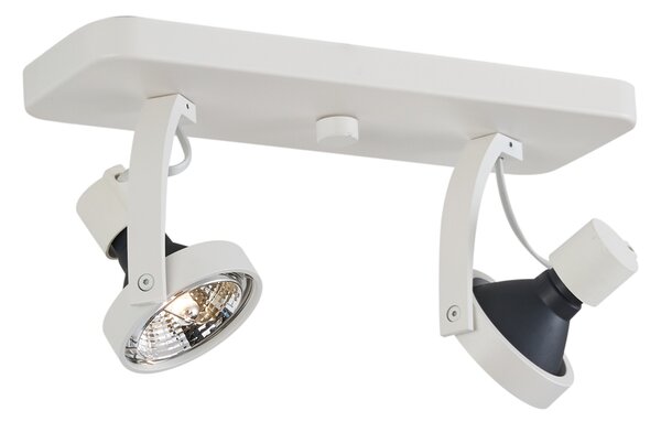 Faretto da soffitto di design bianco GU10 70mm 2-luci regolabile - Vo
