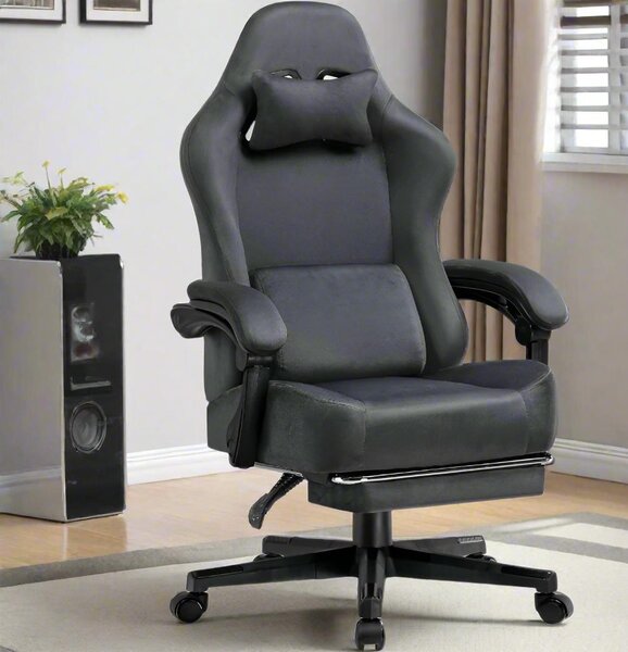 Sedia da gaming - Sedia da ufficio - Sedia da lavoro - Sedia da studio - Schienale regolabile fino a 160° - Poggiapiedi estensibile