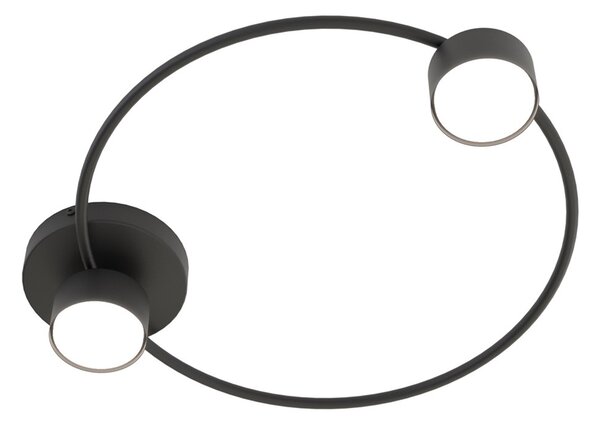 Plafoniera Moderna Zeus Acciaio Nero 2 Luci Gx53 Ip20