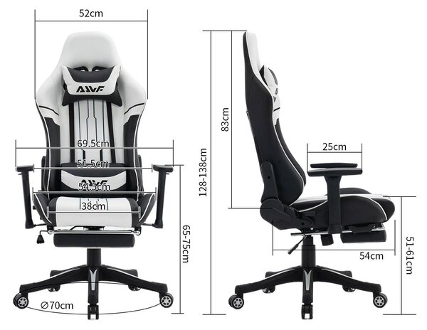 Sedia da gaming - Sedia ergonomica da scrivania in ecopelle rosa