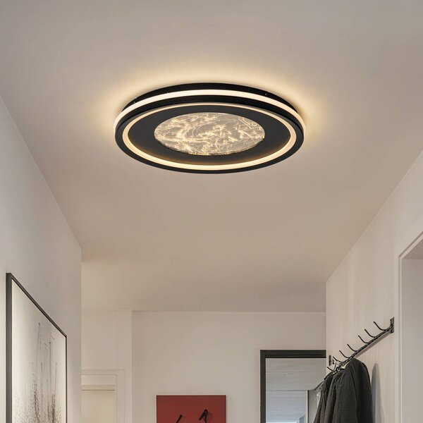 Plafoniera a LED Tillian Lucande, dimmerabile, Nero, Soggiorno / Sala da pranzo, Metallo, Moderno, Plafoniera LED
