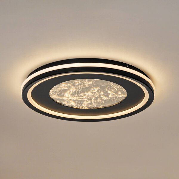 Plafoniera a LED Tillian Lucande, dimmerabile, Nero, Soggiorno / Sala da pranzo, Metallo, Moderno, Plafoniera LED