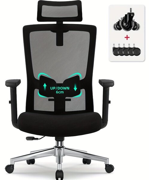 Sedia da ufficio - Sedia ergonomica - Sedia da ufficio con schienale a rete - Sedia da ufficio regolabile - Sedia girevole - Design ergonomico