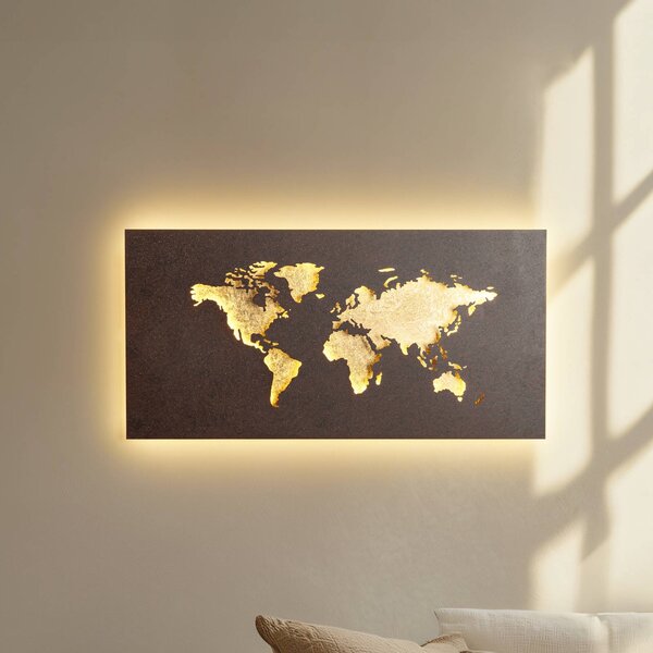 Applique da parete a LED World Lucande, Marrone / Ruggine, Soggiorno / Sala da pranzo, Metallo, Moderno, Applique a LED