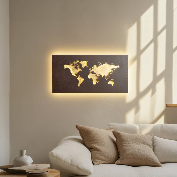 Applique da parete a LED World Lucande, Marrone / Ruggine, Soggiorno / Sala da pranzo, Metallo, Moderno, Applique a LED