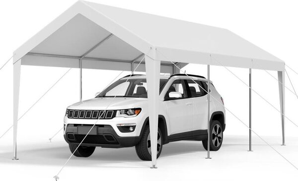 Tenda garage Carport - tettoia per auto 3,05x6,09x2,87m - tenda per garage bianca - deposito e protezione per auto