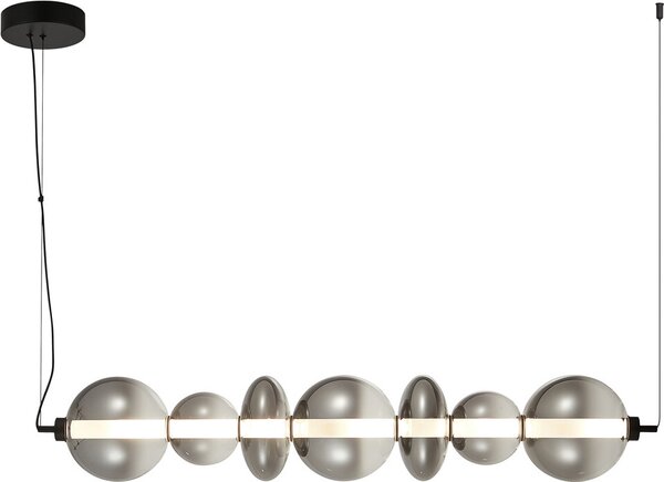 Lampada a sospensione LED DAPHNE, 40W, 3000K, 5094 lumen, vetro nero, dimensioni: 130x118x20 cm, grado di protezione IP20, marca Milagro