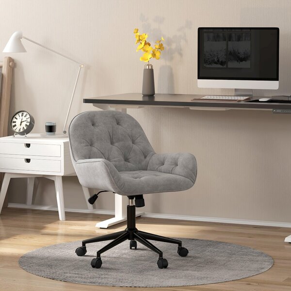 Poltrona girevole - Poltrona relax - Sedia da ufficio - Sedia da lavoro - Sedia - Grigio chiaro, altezza seduta regolabile