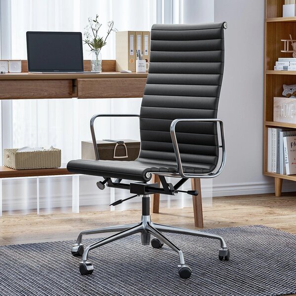 Sedia da ufficio - Sedia da lavoro - Sedia per ufficio - Sedia ergonomica - Sedia in vera pelle - Struttura in alluminio