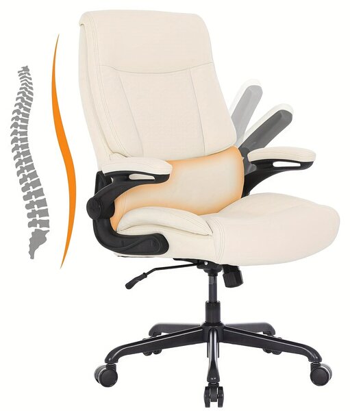 Sedia da ufficio grande - Sedia da lavoro grande - Sedia da ufficio robusta - Sedia ergonomica - Sedia da ufficio beige