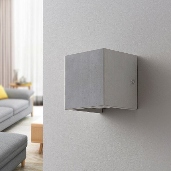 Applique da parete Lindby, Gerda, dimmerabile, Grigio, Corridoio, Cemento, Moderno