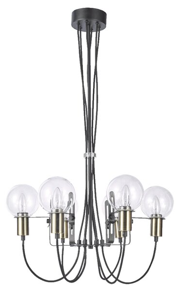 Lampada a sospensione ABRAZO 6xE14/40W, ottone satinato/chiaro, Ø: 61 H: 100 cm, attacco E14, dimmerabile