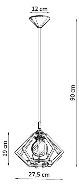 Lampada a sospensione in colore naturale con paralume in legno ø 27,5 cm Toranja - Sollux