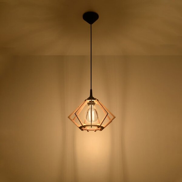 Lampada a sospensione in colore naturale con paralume in legno ø 27,5 cm Toranja - Sollux