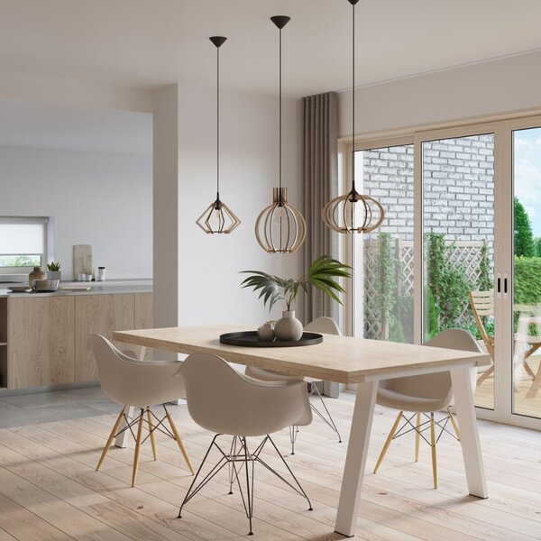 Lampada a sospensione in colore naturale con paralume in legno ø 27,5 cm Toranja - Sollux