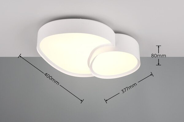 Plafoniera a LED bianca 36x43,5 cm Rise - Trio