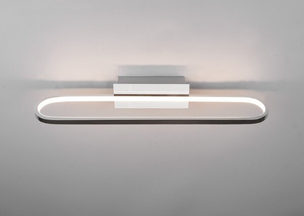 Lampada da parete a LED in argento lucido (lunghezza 60 cm) Gianni - Trio