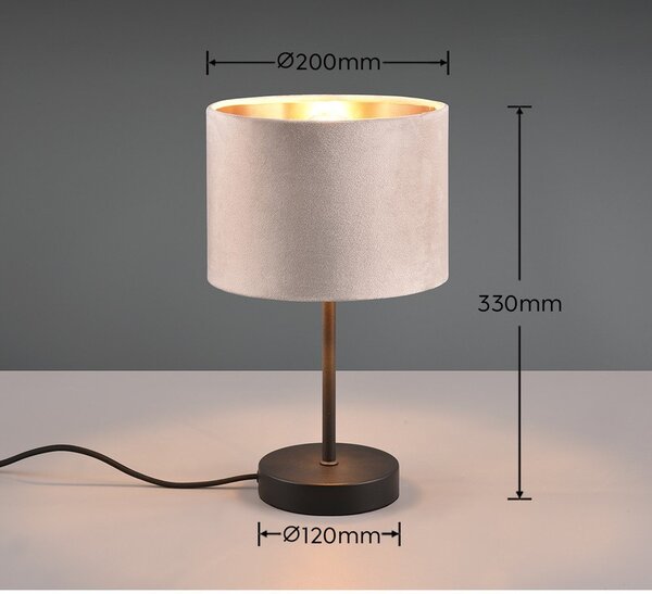 Lampada da tavolo nera e beige (altezza 33 cm) Julieta - Trio