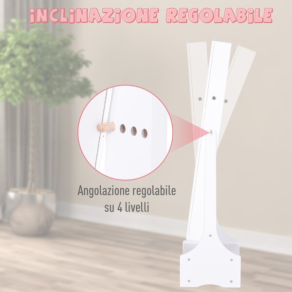 Homcom Armadio Portagioie Specchiera con Luci a LED Mobile portagioie Bianco 45x36x150cm|Aosom