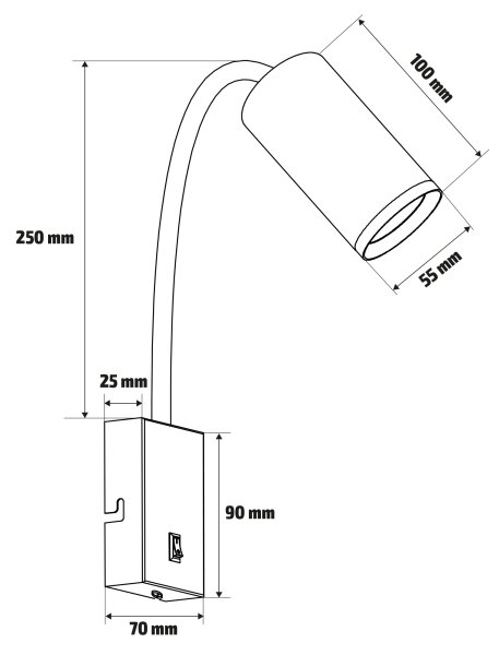 Brilagi - Lampada da parete flessibile SELE 1xGU10/30W/230V bianco/decor rovere