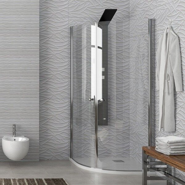 Box doccia semicircolare 80x80 battenti con apertura totale | KS800K - KAMALU