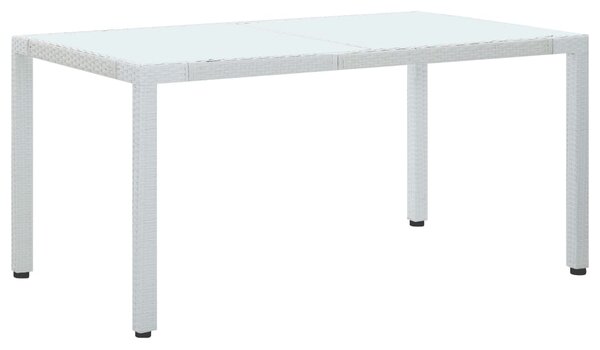 Tavolo da Giardino Bianco 150x90x75 cm in Polyrattan