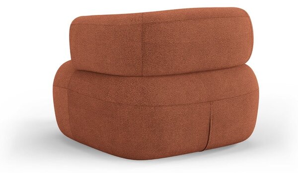 Poltrona in tessuto bouclé color mattone Jenny - Micadoni Home