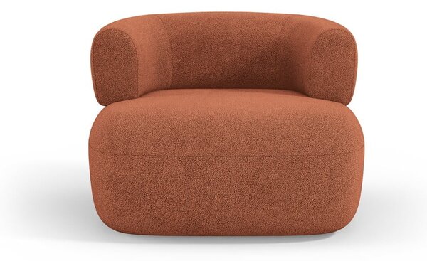 Poltrona in tessuto bouclé color mattone Jenny - Micadoni Home