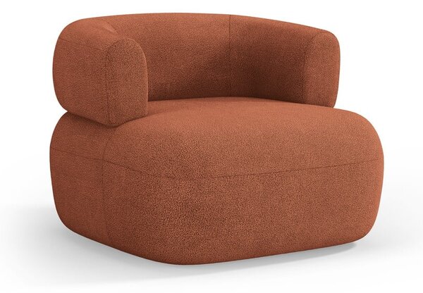 Poltrona in tessuto bouclé color mattone Jenny - Micadoni Home