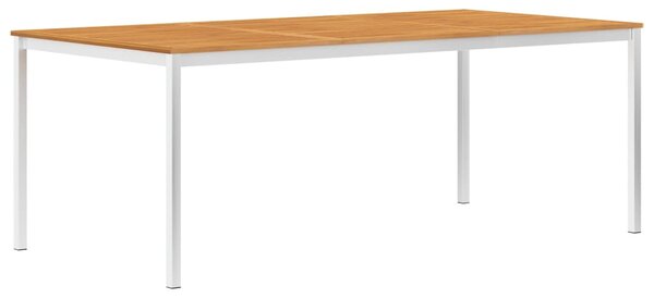 Tavolo da Pranzo Giardino 200x100x75 cm Acacia e Acciaio Inox