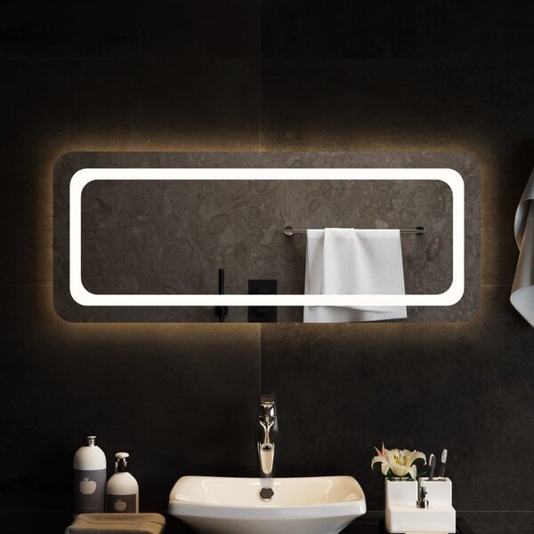 Kleankin Specchio Bagno Con Luce Led E Interruttore Touch, Mensola