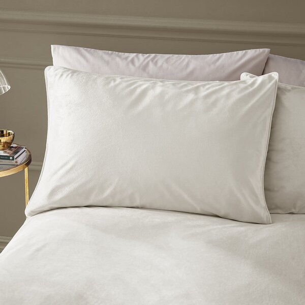 Biancheria da letto singola in velluto crema 135x200 cm Kingsley - Catherine Lansfield