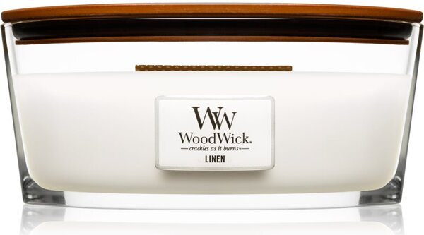 Woodwick Linen candela profumata con stoppino in legno (hearthwick) 453.6 g