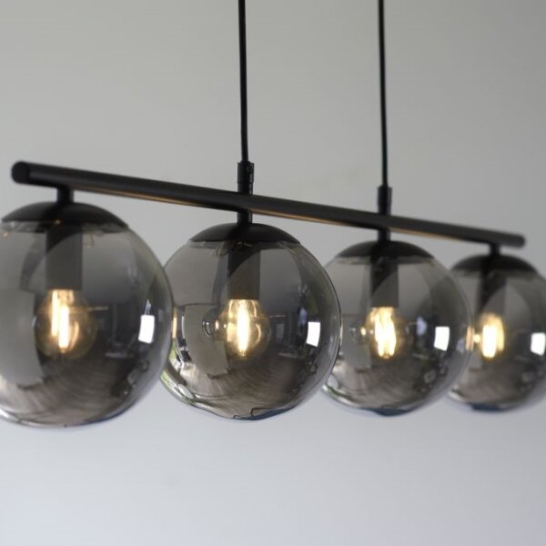 JUST LIGHT. 14604-18 - Lampadario a sospensione con filo WIDOW 4xE14/25W/230V nero