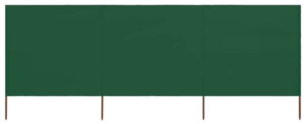 Paravento a 3 Pannelli in Tessuto 400x80 cm Verde