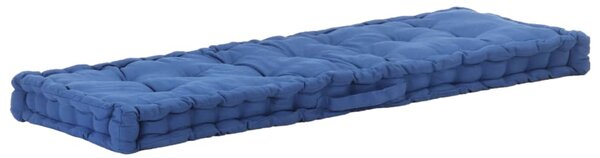 Cuscino per Pallet e Pavimento in Cotone 120x40x7 cm Blu Chiaro