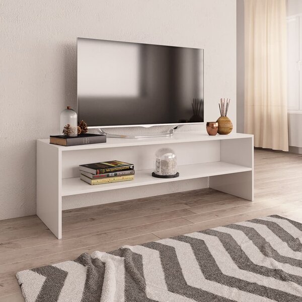 Mobile Porta TV Bianco 120x40x40 cm in Legno Multistrato
