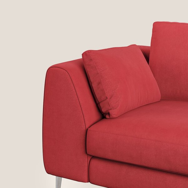Plano divano moderno in microfibra tecnica smacchiabile T11 rosso