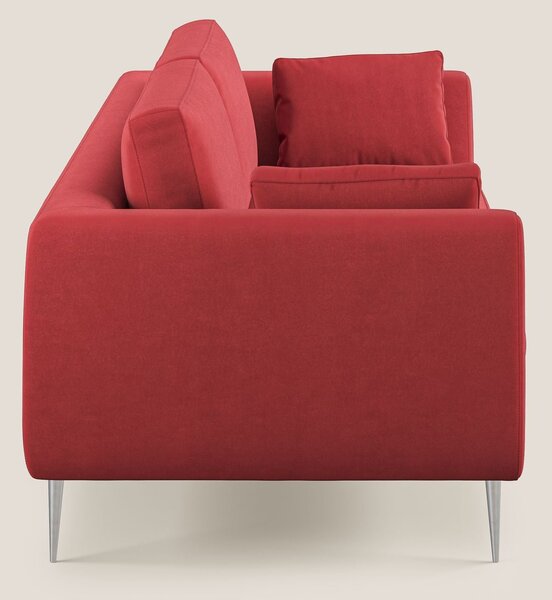 Plano divano moderno in microfibra tecnica smacchiabile T11 rosso