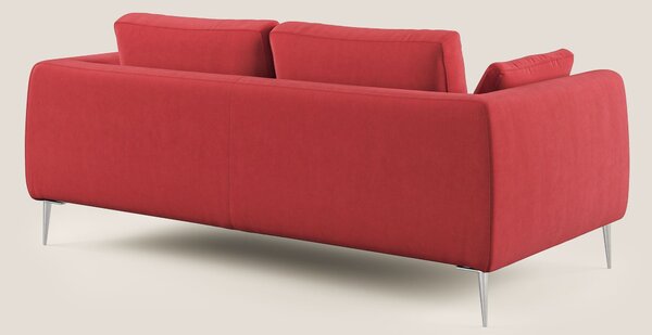 Plano divano moderno in microfibra tecnica smacchiabile T11 rosso
