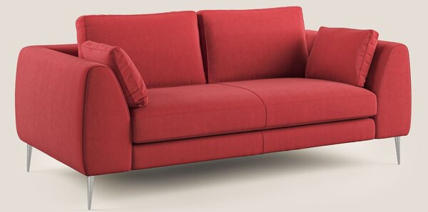 Plano divano moderno in microfibra tecnica smacchiabile T11 rosso