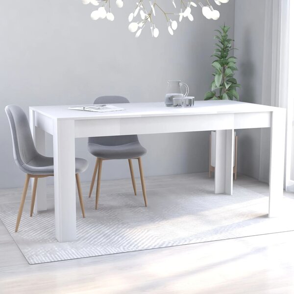 Tavolo da Pranzo Bianco 160x80x76 cm in Legno Multistrato
