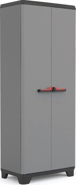 KETER Armadio da Esterno Portascope in Resina/Plastica Antipioggia 2 ante 3 ripiani Dimensioni 68x39x173 cm colore Grigio/Nero