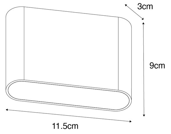 Lampada da parete per esterni moderna marrone ruggine 11,5 cm incl. LED IP65 - Batt