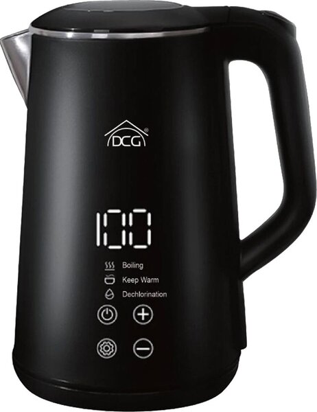 DCG Bollitore Elettrico Capacit 1,6 Litri Potenza 1500W con Spegnimento Automatico e Temperatura Regolabile colore Nero - WK6451D