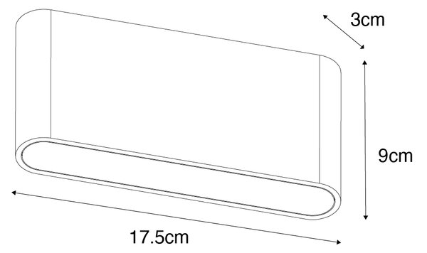 Lampada da parete moderna per esterni marrone ruggine 17,5 cm con LED IP65 - Batt