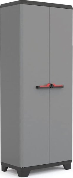KETER Armadio da Esterno Portascope in Resina/Plastica Antipioggia 2 ante 3 ripiani Dimensioni 68x39x173 cm colore Grigio/Nero
