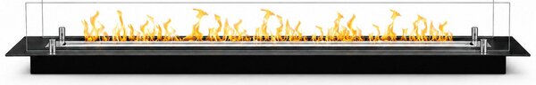 Divina Fire Bruciatore per Camino a Bioetanolo da Incasso con Vetri Biocamino da 120 cm - DF1200V