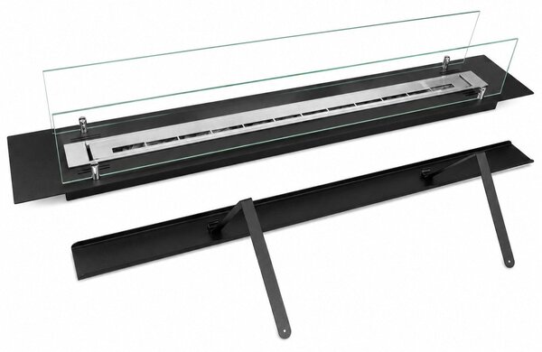 Divina Fire Bruciatore per Camino a Bioetanolo da Incasso con Vetri Biocamino da 120 cm - DF1200V